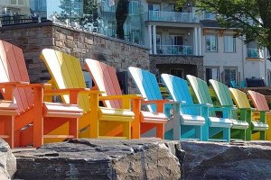 ToDoOntario, Deerhurst Resort, coloured Muskoka chairs