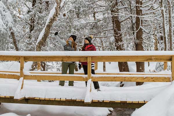 ToDoOntario - Blue Mountain Village, winter trails, girls hiking