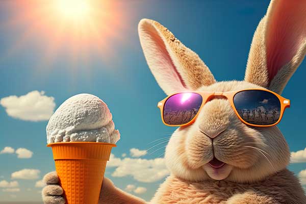 ToDoOntario - Easter Bunny in sunnies eating an ice cream