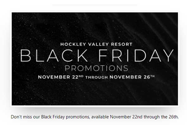 ToDoOntario - Hockley Valley Resort, Black Friday Promotions