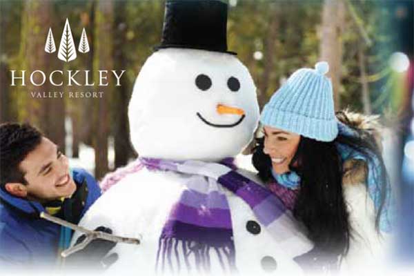 ToDoOntario - Hockley Valley Resort, couple with snowman