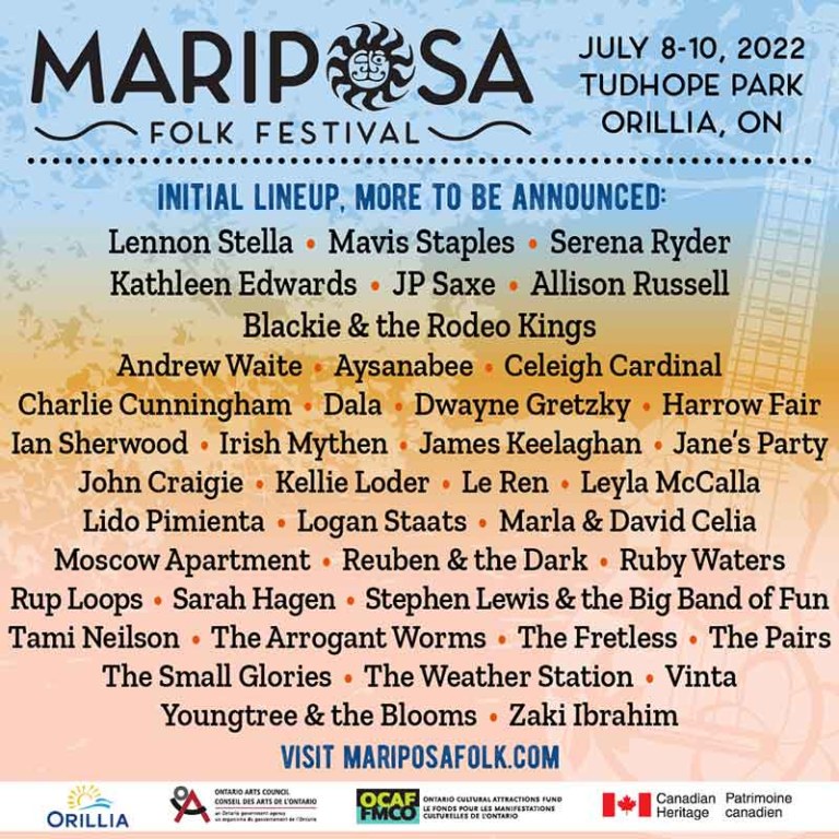 Mariposa 2022 First Wave Lineup Announcement ToDoOntario