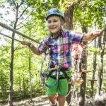 ToDoOntario - Treetop Trekking, boy doing treewalk